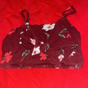 Burgundy crop top, Hollister , Size S